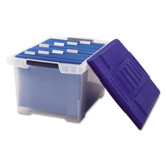 File Tote Storage Box, Letter/Legal, Snap-On Lid, Clear