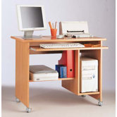 Computer Desk with 4 Shelves in Beech