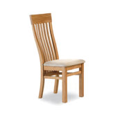 Carlton Ash Dining Chair with Faux Leather Seat in Cream