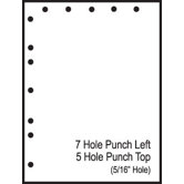 8.5" x 11" Pre-Perfed and Punched Copy Paper with 5 Hole Punch Top and 7 Hole Punch Left (2500 Sheets)