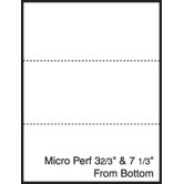 8.5" x 11" Blank Pre-Perfed and Punched Copy Paper with Perf 3.67" and 7.33" from Bottom (2500 Sheets)