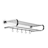 Napie Chrome Towel Bar Shelf with Hooks