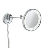 Pom d'Or Wall-mount Extendable Magnifying (3X) Makeup Mirror with Light, 9.5"