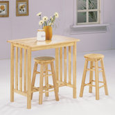 3 Piece Counter Height Bar Table Set in Natural