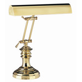 Adjustable Round Base Desk Lamp in Polished Brass