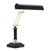 Desk Lamp in Black with Polished Brass Accents