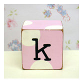 "k" Letter Block in Pink