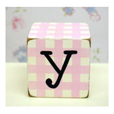 "y" Letter Block in Pink
