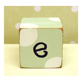 "e" Letter Block in Green
