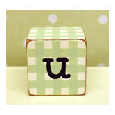 "u" Letter Block in Green