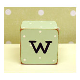 "w" Letter Block in Green
