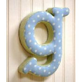 "g" Fabric Letter in Blue / Green