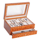Peyton 4.75" High Watch Box in Burlwood Oak