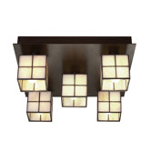 Five Light Carla Flush Light in Old Brown