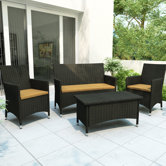 Cascade 4 Piece Lounge Seating Group with Cushions