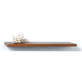 Narrow City Square Bracketless Shelf in Wood Grain