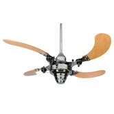 Deckenventilator "The Air Shadow" in Chrom gl&auml;nzend mit Fernbedienung