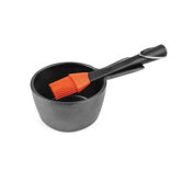 Cast Iron Sauce Pot with Silicone Head Basting Brush