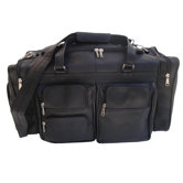 20" Leather Carry-On Duffel with Pockets