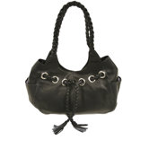 Ladies Braided Hobo Bag in Black