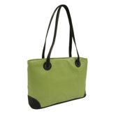 Ladies Computer Tote in Apple with Black Trim