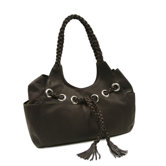 Ladies Braided Hobo Bag in Chocolate