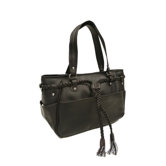 Women's Braided Belt Shoulder Bag in Chocolate
