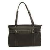 Ladies Belted Computer Tote in Chocolate
