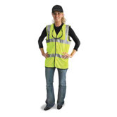 Yellow Lightweight Polyester Mesh Classic Vest With Front Hook And Loop Closure And 2" 3M Scotchlite Reflective Stripes