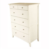 Mission White 6-Drawer Chest
