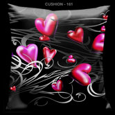 Valentines Pillow with Pink and Red Floating Hearts