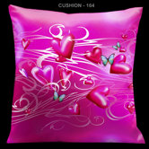 Valentines Pillow with Aqua Butterflies