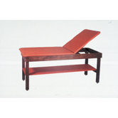 Wooden Treatment Table with Shelf and Rising Back