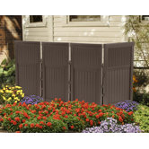 4 Panel Resin Wicker Outdoor Screen