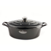 Cast Iron 29cm Oval Casserole in Black