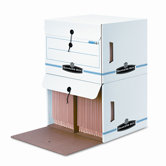 Side-Tab Files, Letter, 15-1/4 x 13-1/2 x 10-3/4, White/Blue, 12/Ctn
