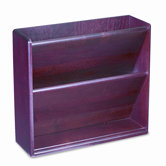 Hardwood Double Wall File, Letter, Two Pockets, Mahogany