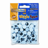 Wiggle Eyes Assortment, Black, 100 Pieces per Pack