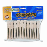 Flat Wood Slotted Clothespins, 3-3/4 Length, 40 Toothpicks per Pack