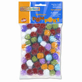 1/2" Multicolored Poms, 80 Per Bag