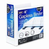Gapless Loop Ring View Binder, 4in Capacity, White