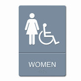 Ada Sign, Women Restroom Wheelchair Accessible Symbol