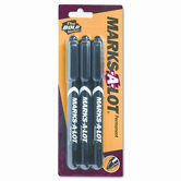 Pen-Style Permanent Marker, Black, 3/PK