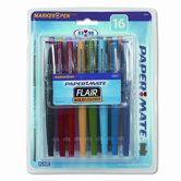 Medium Point Guard Flair Porous Point Stick Pen, 16 Per Pack