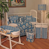 Medallion Blue Crib Bedding Collection