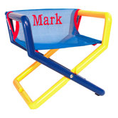 Personalized Junior Director Chair in Blue Mesh