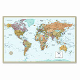 M-Series Full-Color Laminated World Wall Map