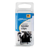 Binder Clips, Scratch-Resistant, 15PK, Assorted Sizes
