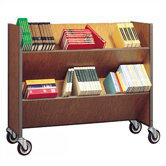 Double Sided Book Truck with 4 Shelves