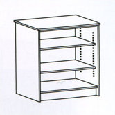Library Modular Front Desk System - Open Storage Unit